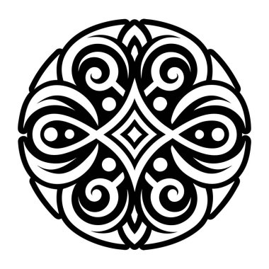 Vektör yuvarlak oryantal tarzı süsleme.