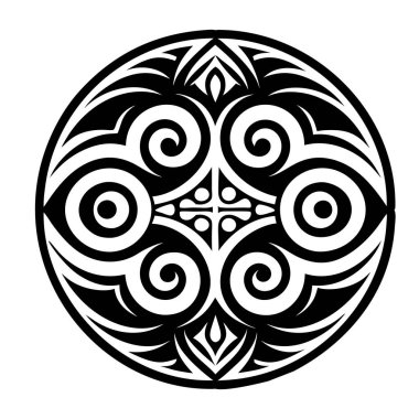 soyut siyah beyaz mandala