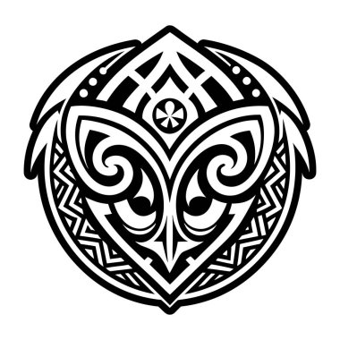 vektör mandala siyah-beyaz süslemesi