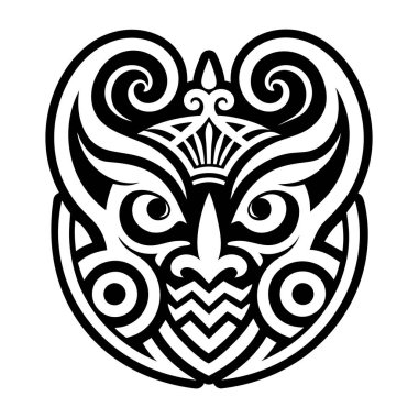 Kabile desenli kabile maskesi, vektör illüstrasyonu