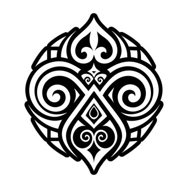 Siyah ve beyaz renkli soyut süsler.