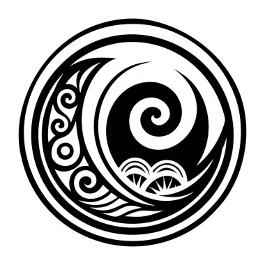 sarmalın siyah ve beyaz soyut vektör çizimi