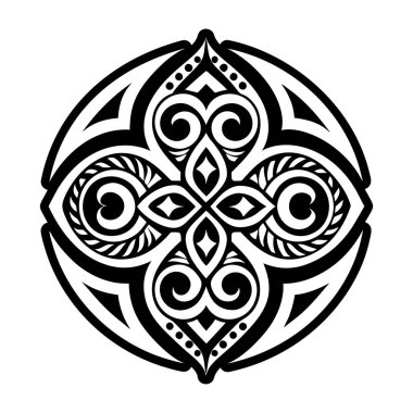 Renkler için soyut siyah beyaz mandala