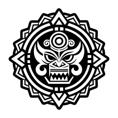 dövmeli kabile maskeli vektör sanatı