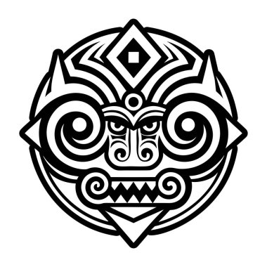 vektör siyah ve beyaz kabile dövmesi.