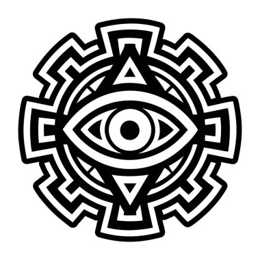 Siyah ikonlu göz, izole edilmiş arkaplan üzerinde konsept vektör çizimi, göz sembolü.