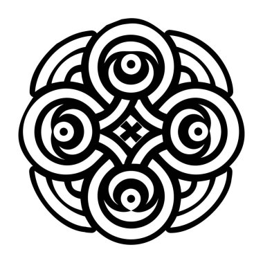 Kelt düğümü siyah-beyaz süslemesi