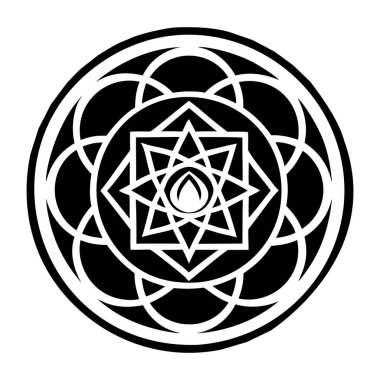 vektör siyah ve beyaz yuvarlak süs. mandala. Tasarım için geometrik daire ögesi