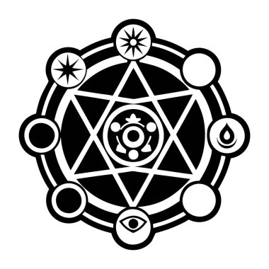 Kutsal geometri sembolü, vektör illüstrasyonu