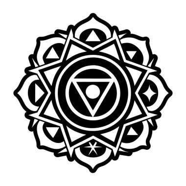 Kabartma biçiminde çakra tekerleği simgesi