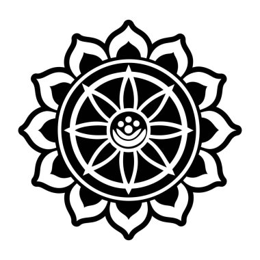 Lotus Çiçeği Simgesi Vektör Özeti Çizimi