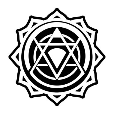 Kutsal geometrinin vektör çizimi. Kutsal geometri, kutsal, yıldız, üçgen