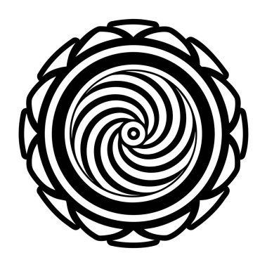 Soyut spiral, girdap, dönme elementi. vektör simgesi