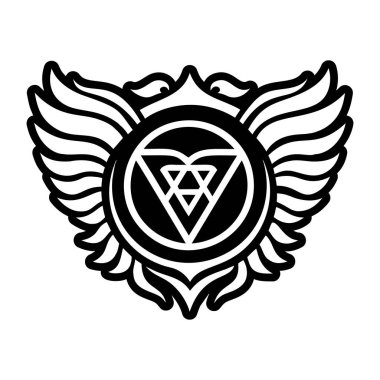 Kanatları ve kalkanı olan amblem