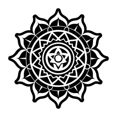 Siyah ve beyaz soyut arka plan, mandala. vektör illüstrasyonu