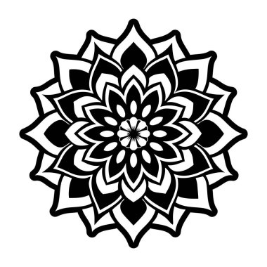 Mandala deseni beyaz ve siyah ruh hali