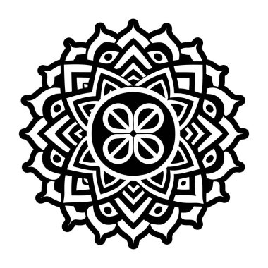 Siyah yuvarlak süs. Etnik mandala. yuvarlak desen