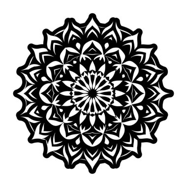 vektör soyut dekoratif etnik süslemeli yuvarlak çizim ve beyaz arkaplanda izole edilmiş daire