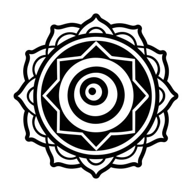 mandala deseni siyah beyaz