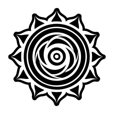 renklendirme sayfası için siyah ve beyaz mandala tasarımı