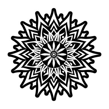 Beyaz çizimde mandala deseni