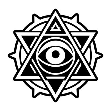 David Icon 'un gözü. Web için din simgesinin özet çizimi