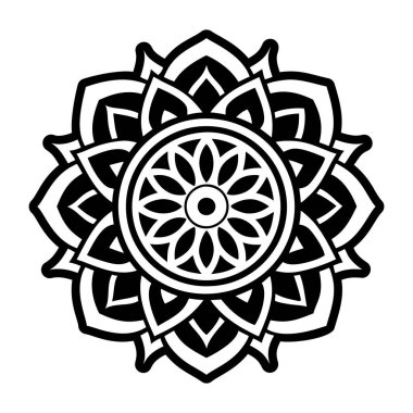 mandala. siyah ve beyaz resimleme