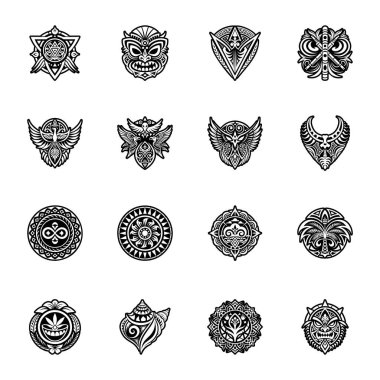 Baykuş ve hayvan ikonunun vektör çizimi. Baykuş ağı ve hayvan ağları ağ sembolü.