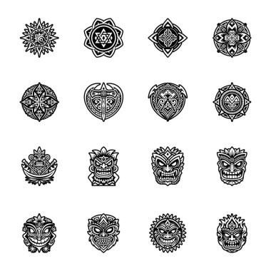 Farklı dekoratif elementler seti