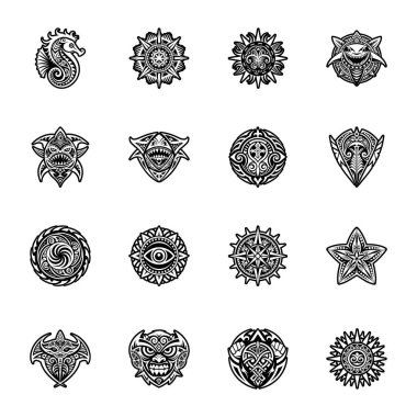 Dekoratif etnik dövme seti