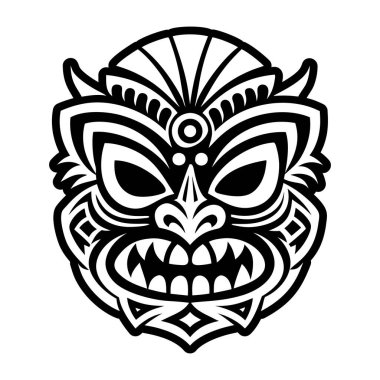 Kabile maskeli siyah beyaz maskenin vektör görüntüsü