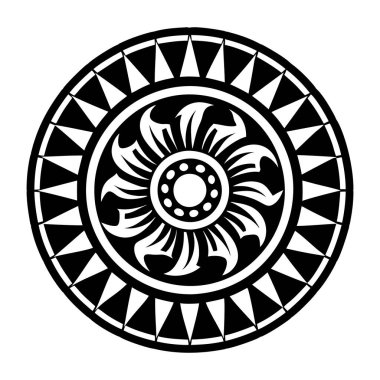 yuvarlak mandala ikon vektör illüstrasyon tasarımı
