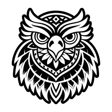 vektör siyah ve beyaz baykuş