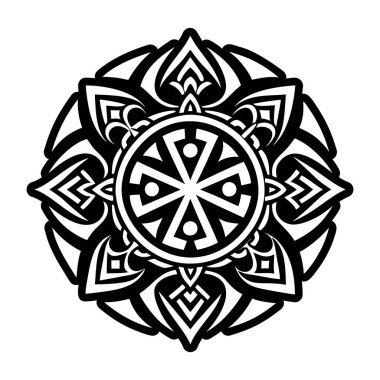 vektör mandala siyah yuvarlak süs