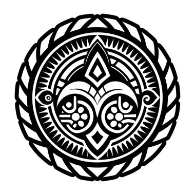 vektör mandala siyah-beyaz süslemesi