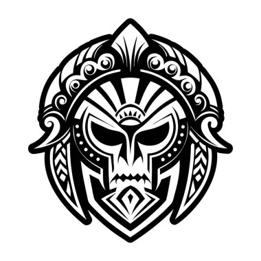 kabile maskesi kafatası vektör çizimi tasarımı