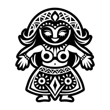 Dövmeli güzel bir kızın vektör çizimi