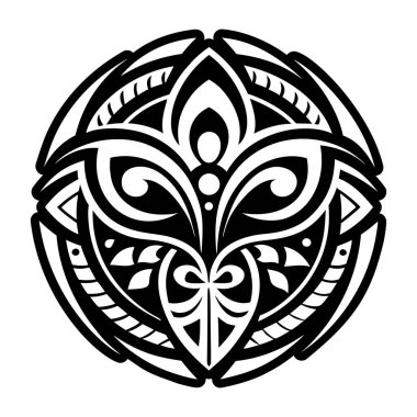 siyah ve beyaz etnik mandala