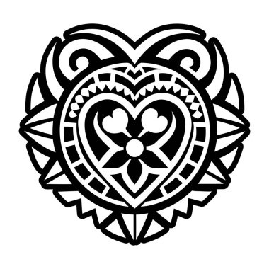 Süslü vektör kalp. etnik süs.
