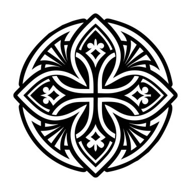 Kelt haçının yuvarlak bir modelinin vektör çizimi