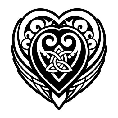 kalp siyah ve beyaz renklerde