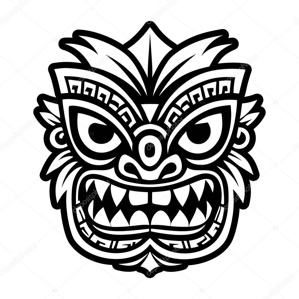 Vector illustration of the face of a lion. the head of a lion face.