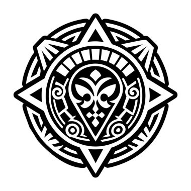 vektör siyah ve beyaz kabile etnik mandala