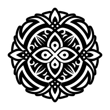Vektör yuvarlak süslemesi. siyah ve beyaz mandala.