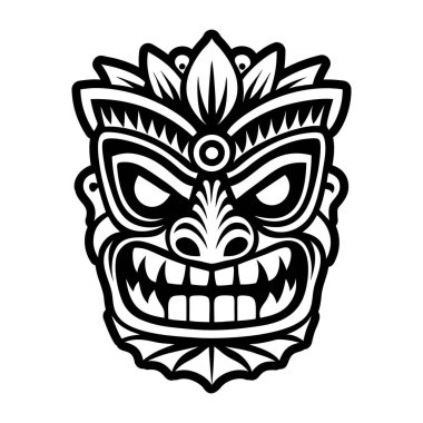 bir maskenin izole edilmiş siyah ve beyaz simgesi