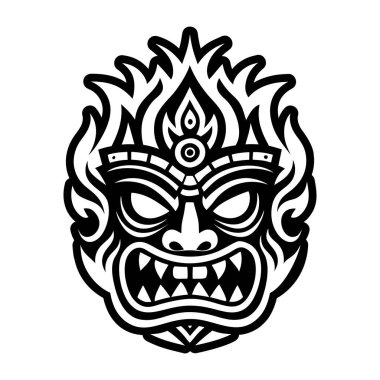 Maskenin siyah beyaz dövme tasarımı