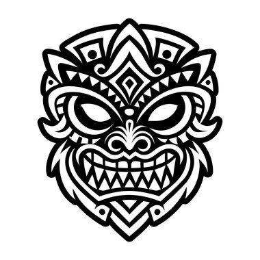 Beyaz arkaplanda vektör kabile maskesi çizimi