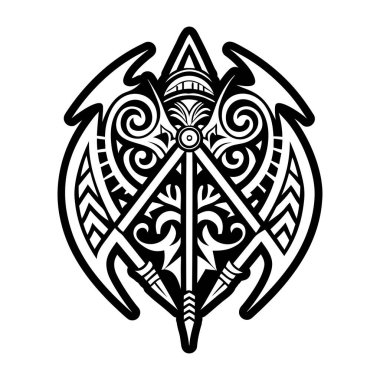 kabile dövmesi tasarımı. el çizimi etnik vektör illüstrasyonu