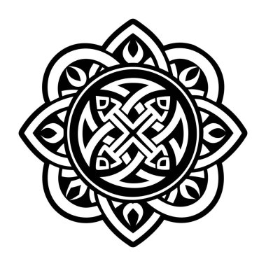 Siyah ve beyaz etnik süsleme.