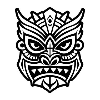 Bir kabile aslanının siyah beyaz dövmesi.